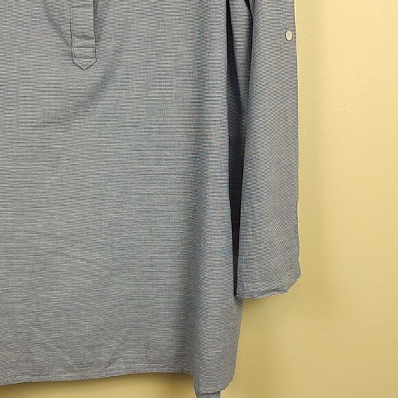 Fresh Produce Blue Cotton Button Front Popover Tunic Blouse Top - Picture 4 of 14